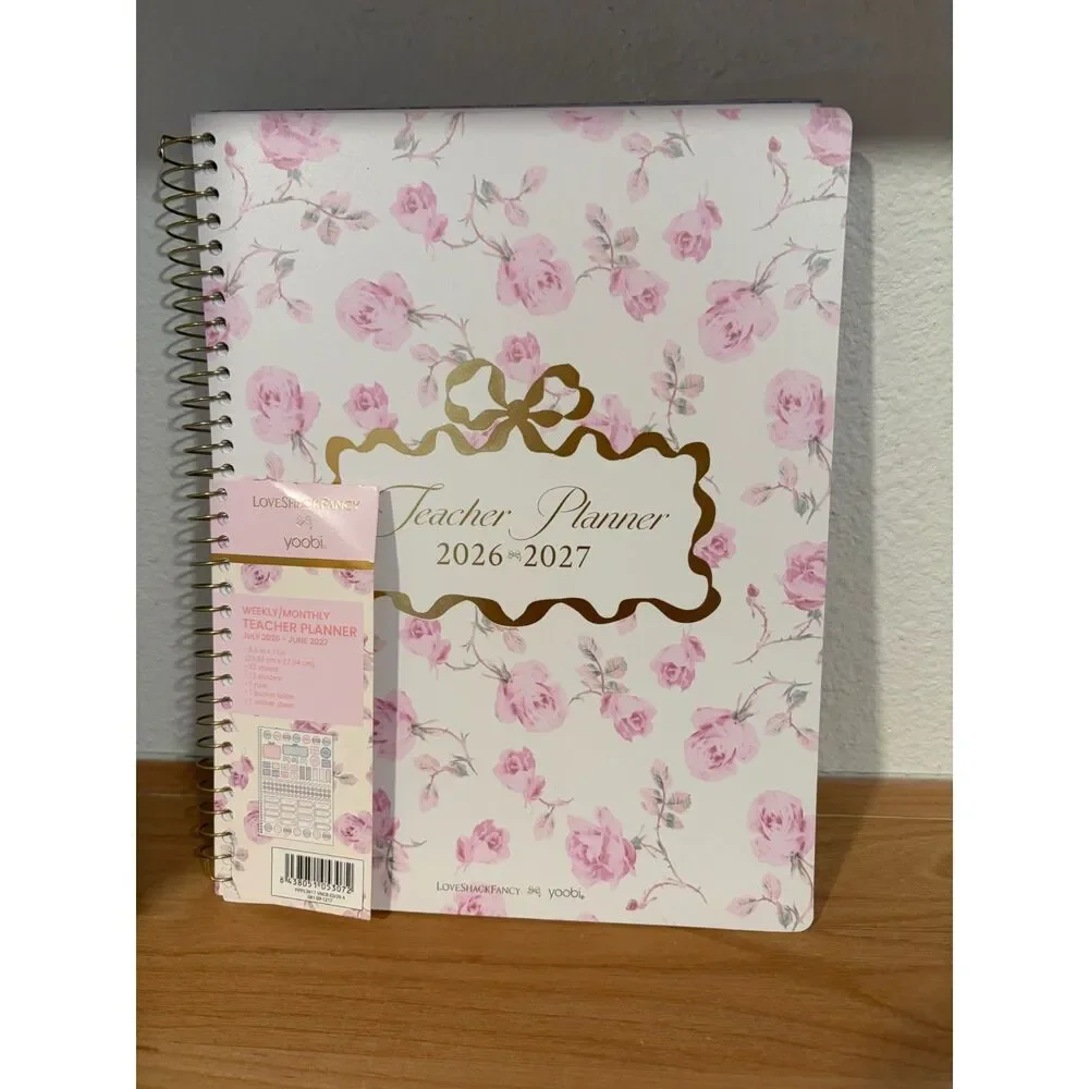 LoveShackFancy x Yoobi 2026–2027 Teacher Planner | Floral Spiral Planner | NEW